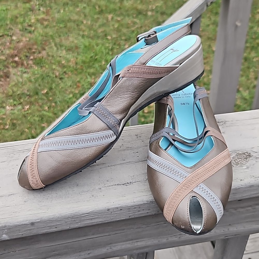 Thierry Rabotin slingback peeptoe shoes size 38.5